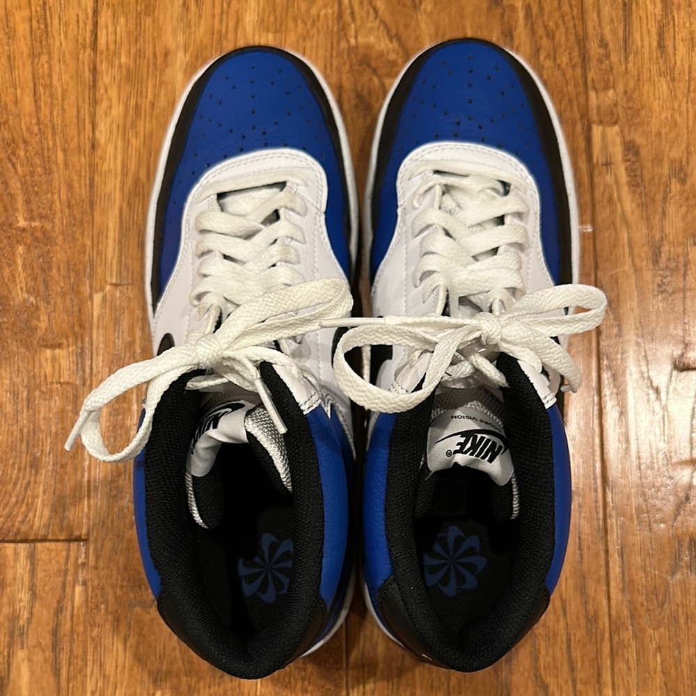 Nike Blue and White High-Top Athletic Shoes - Picture 2 of 3
